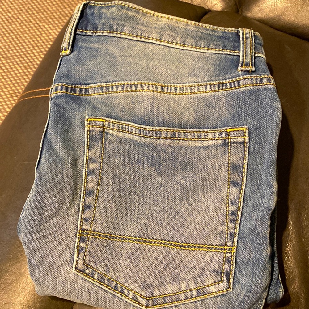 Washed blue pants straight leg